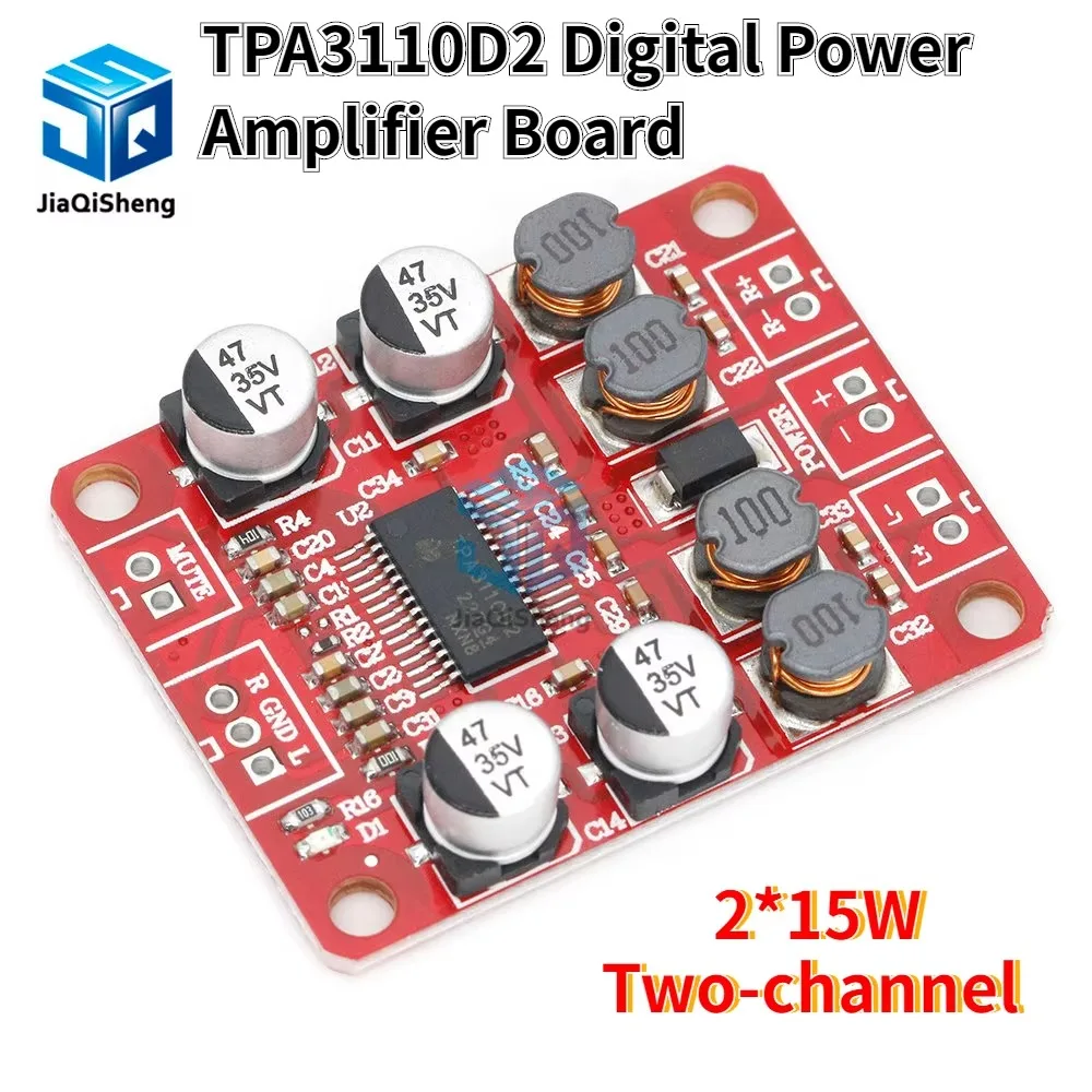 TPA3110D2 Digital Power Amplifier Board Two-channel 2*15W Stereo 3110 Audio Power Amplifier Module DC12V2A Audio Power Amplifier