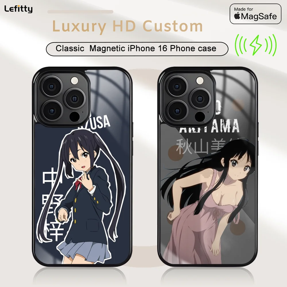 

Anime K-K-ON! Cute Phone Case For iPhone 16 15 14 13 12 11 Pro Max Plus Mini Magnetic Magsafe Wireless Charging Cover