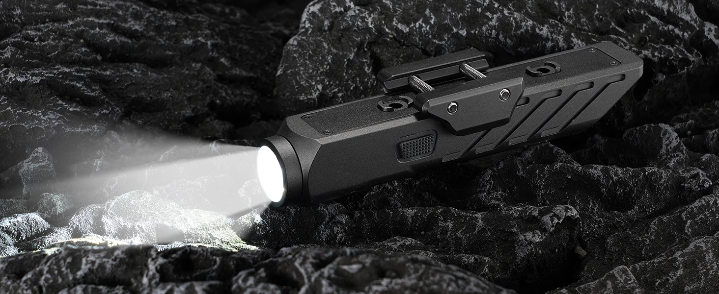 MidTen Tactical Flashlight 1700 Lumens For Rifle With Strobe Mode Fit M-Rail and Picatinny RailRifle Magnetic Rechargeable