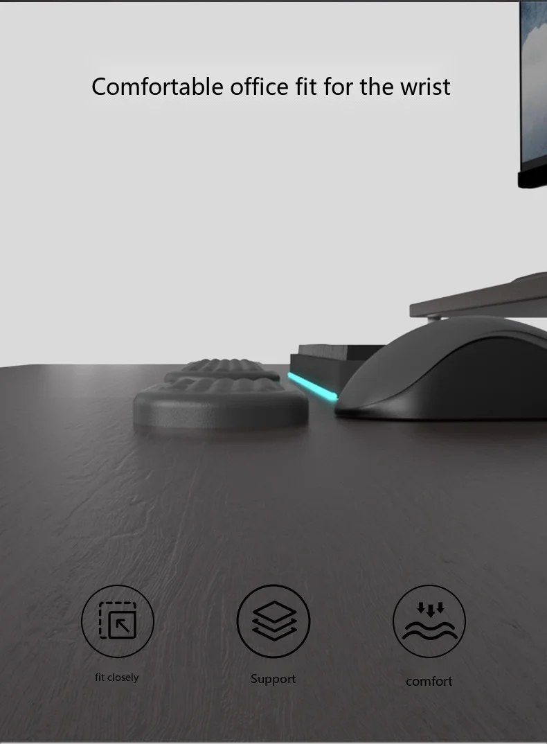 Diamant-Wassertropfen-Handgelenkauflage, ergonomische Schreibtischunterlage für Büro und Gaming, 13 Farben, 3 Konfigurationen – Detail 4