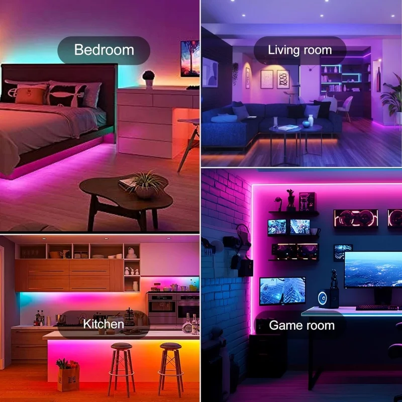 18 شريط أضواء LED 5050 RGB USB شريط مصباح مرن متغير اللون مع التحكم في التطبيق لتزيين الغرفة إضاءة خلفية للتلفاز #6