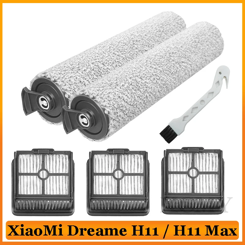 Roller Brush Hepa Filter Replacement Spare Parts For XiaoMi Dreame H11 / H11 Max Wet Dry Vacuum Cleaner Main Brush Accessories