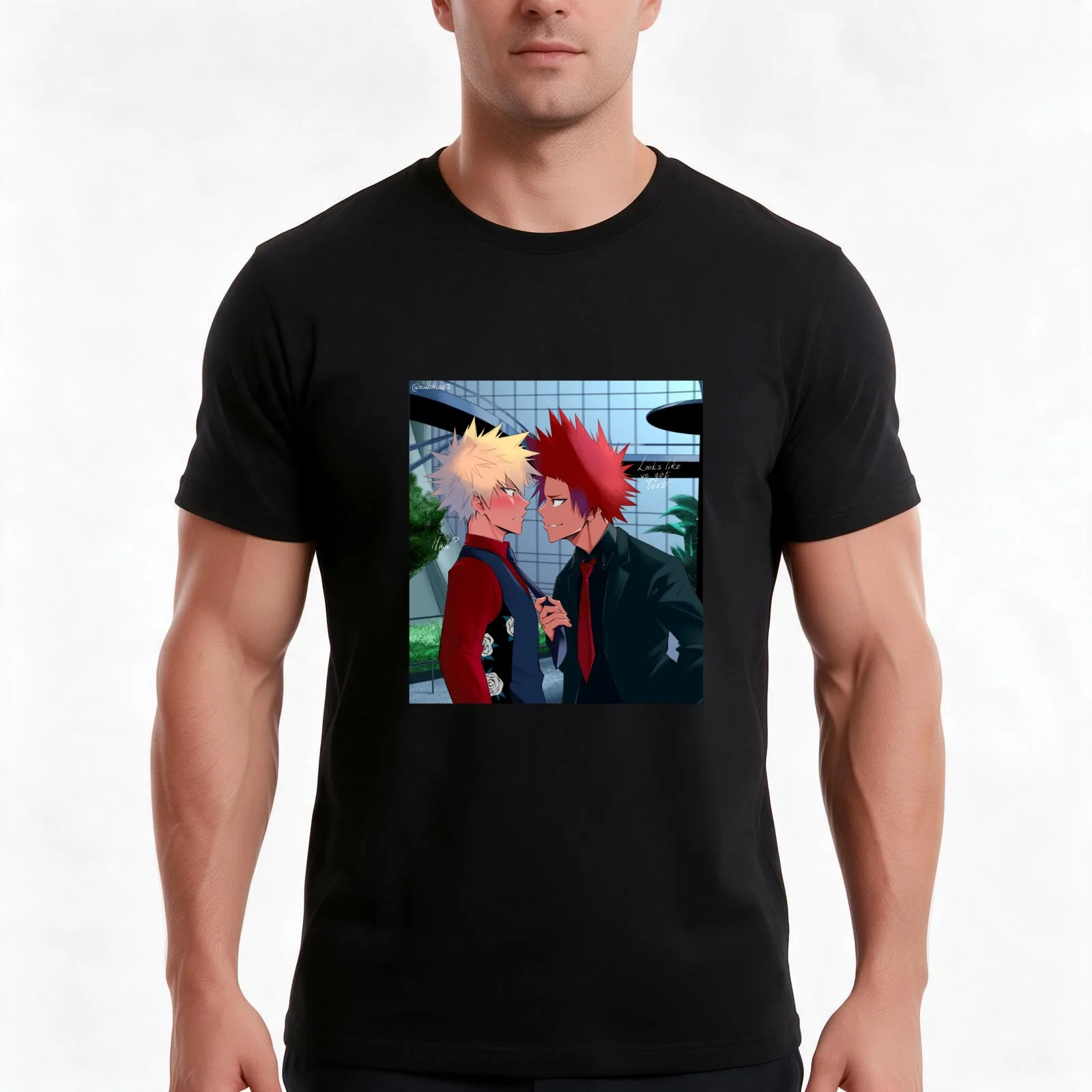 Kiribaku T-Shirt, Summer Casual Cotton Tee, Oversized Streetwear Tops, Vintage Graphic Print, Loose Fit Short Sleeve