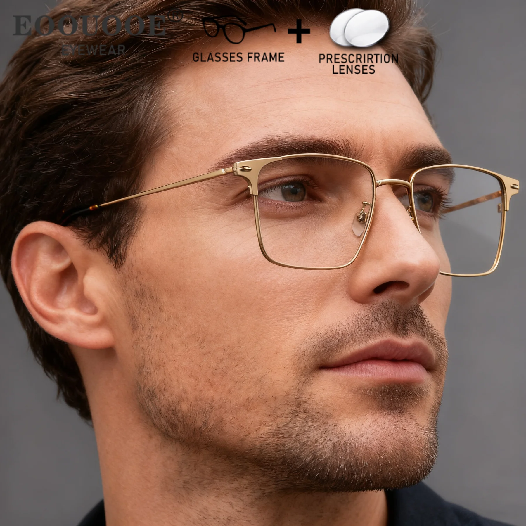 

Men Spectacles Ultralight Titanium Optical Glasses Prescription Lenses Myopia Hyperopia Progressive Anti-Reflective Eyewear