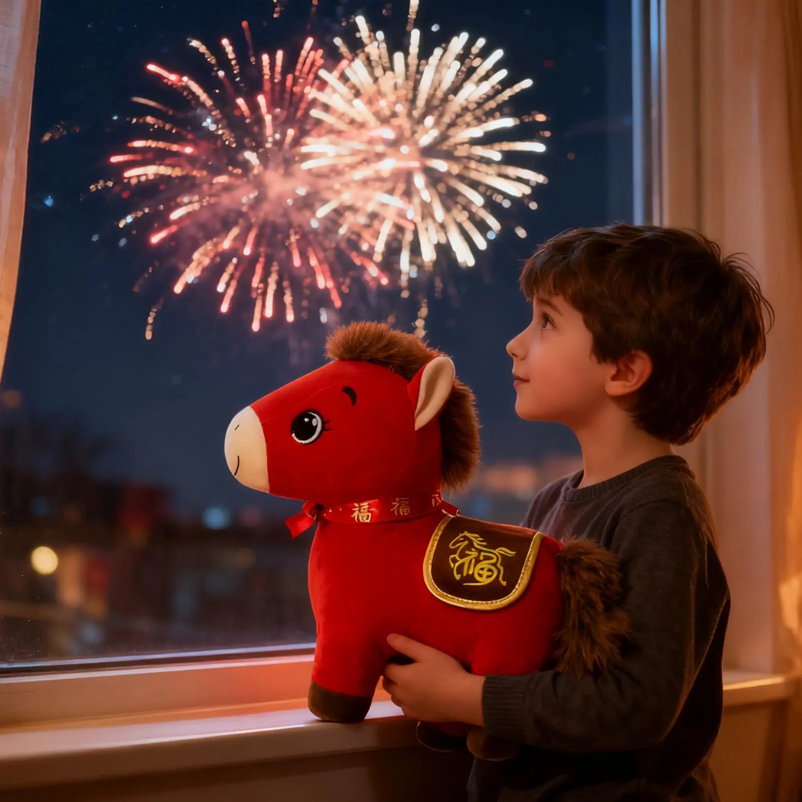 2026 الحصان محشوة الحيوان مريحة المعانقة دمية لطيف الحصان محشوة الحيوان لأصدقاء الأسرة عيد ميلاد عيد الميلاد الصيني #4