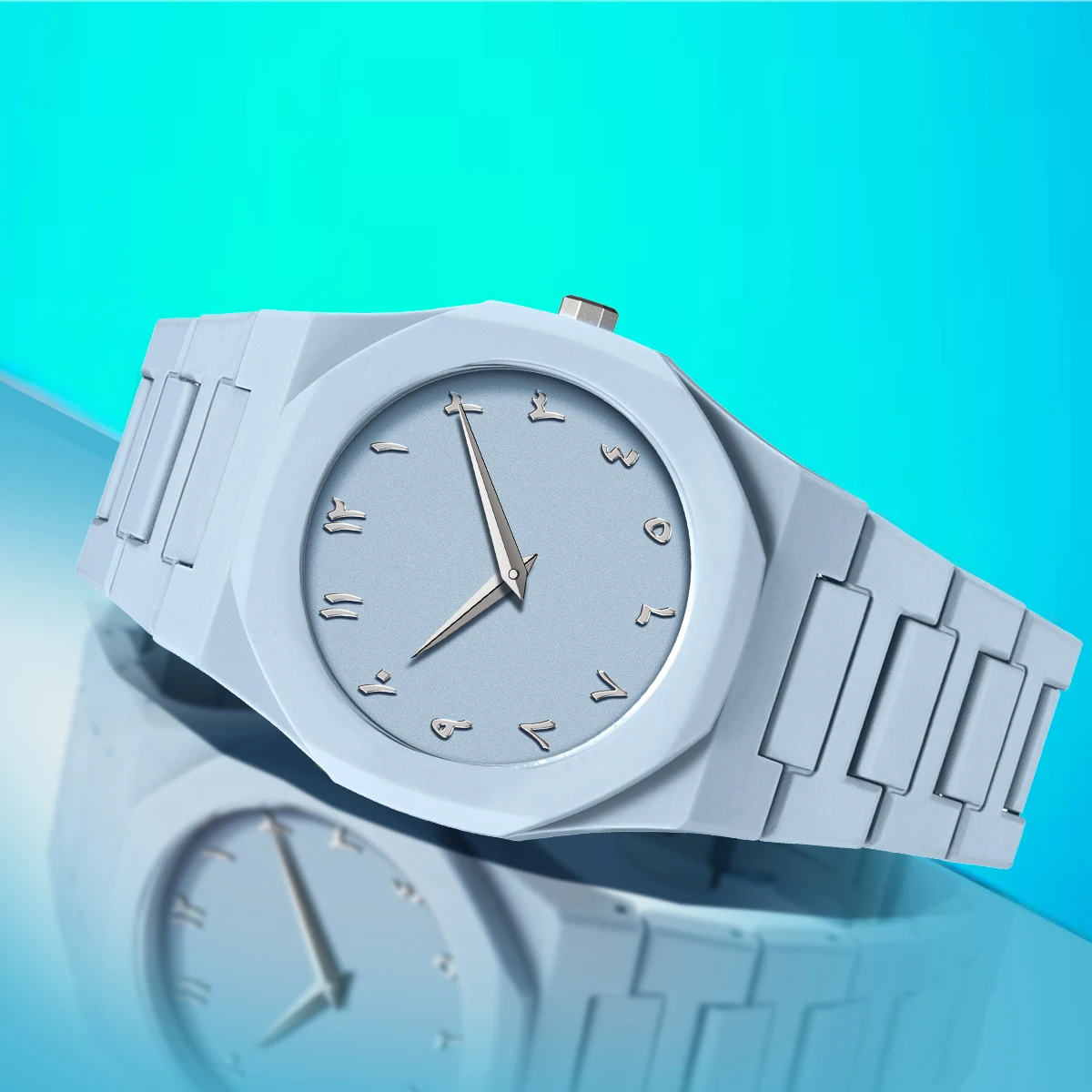 새로운 트렌드 클래식 창의적인 플라스틱 블루 쿼츠 시계 3ATM 방수 남성 비즈니스 시계