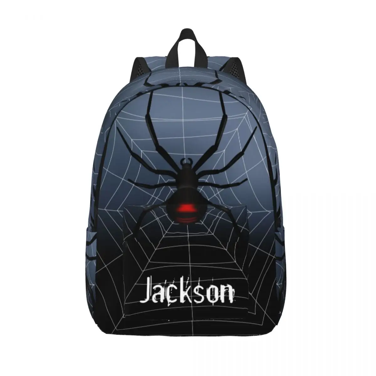 Black Widow Spider Backpack for Men Women Casual High School Business Daypack Halloween College Canvas Bags with Pocket