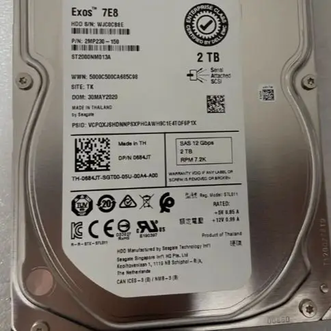 

For 0684JT ST2000NM013A 684JT 2T 7.2K SAS 12GB 3.5-inch hard drive