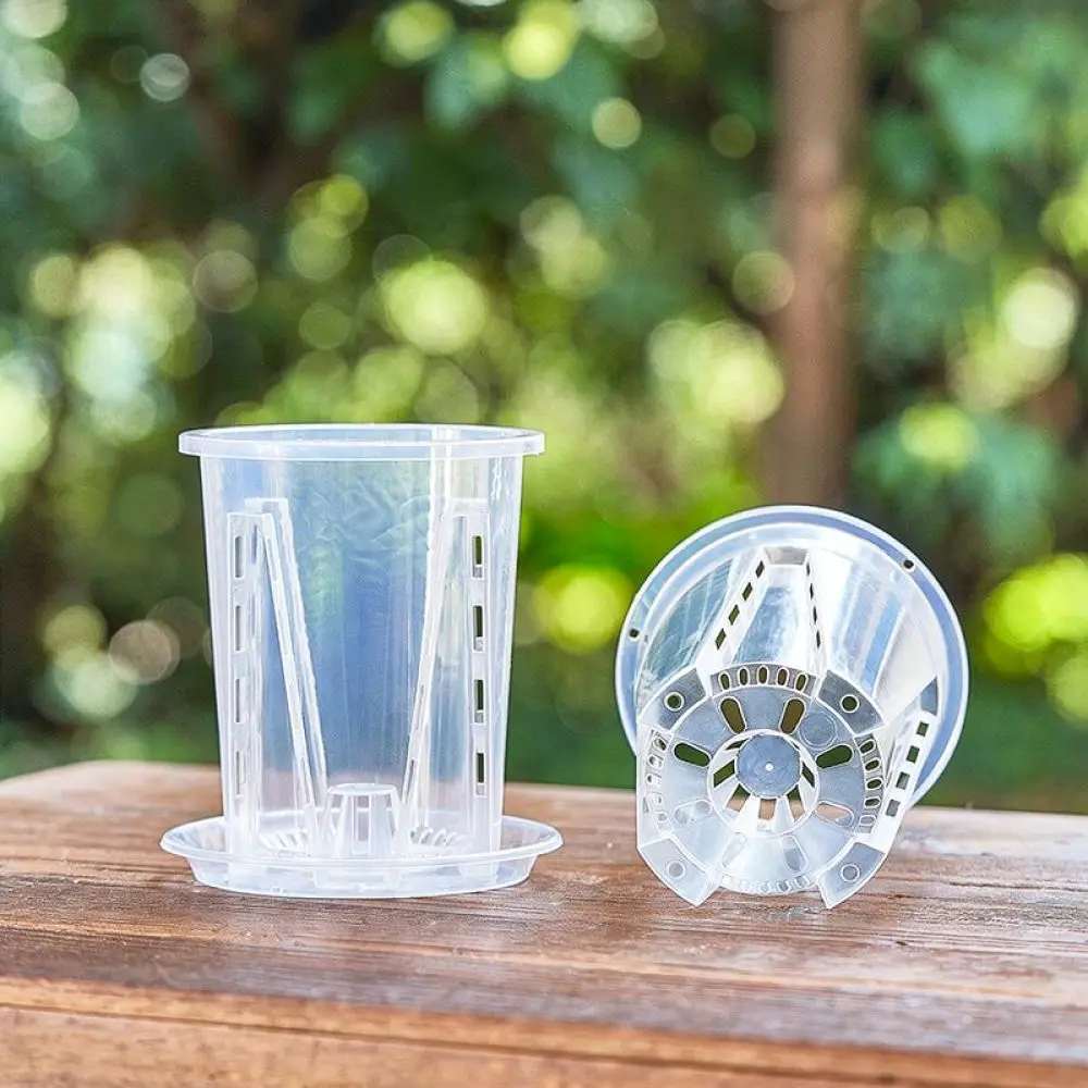 Orchid Pot Clear Plastic Breathable Container For Phalaenopsis Root Growth Monitoring Flower Planter Home Garden Decor