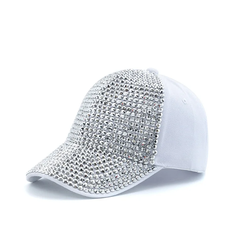 2023 Spring Summer Baseball Hat Women Full Diamond Rhinestone Cap Summer Breathable Fashion Men Adjustable Snapback Hip-hop Hats