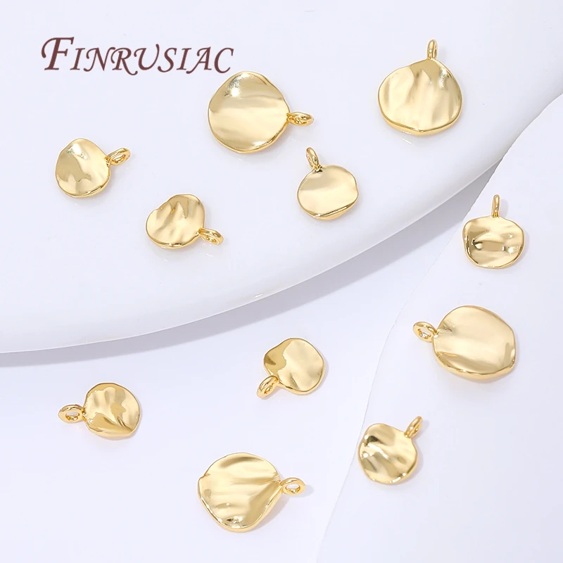 2 Sizes 18K Gold Plated Round Charms For Jewelry,Small Pendants For Bracelets Accessories,DIY Jewelry Making Supplies image 3