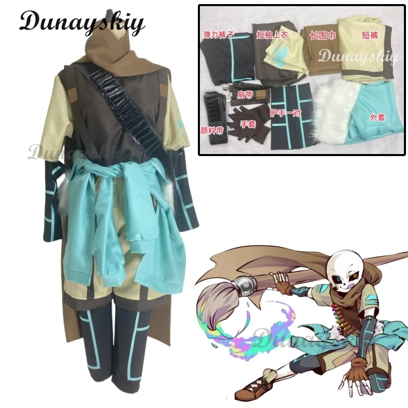 

Ink Sans Undertale Cosplay Top Pants Hat Costume Roleplay Disguise Suit For Male Boys Adults Halloween Carnival Party Outfit