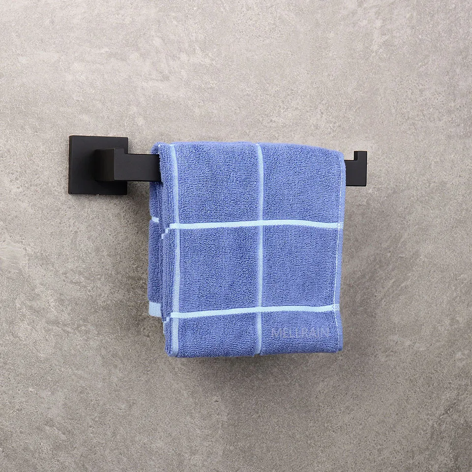 Matte Black Bathroom Hardware Accessories Towel Bar, Towel Ring, Toilet Paper Holder, Robe Hook, Hand Towel Holder