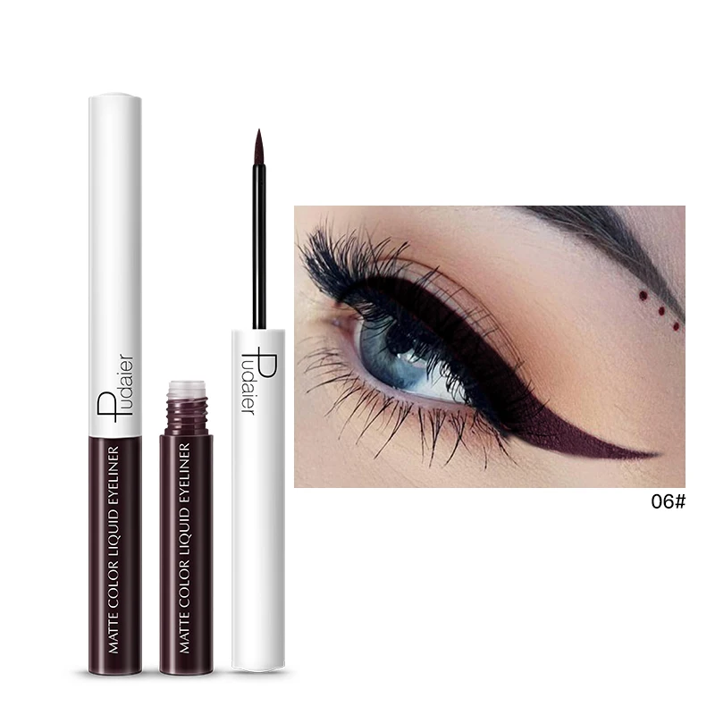 Pudaier Matte Vloeibare Eyeliner Waterdicht Langdurig Pigment Groen Rood Kleur Sexy Eye Liner Party Beauty Cosmetisch 15 Kleuren