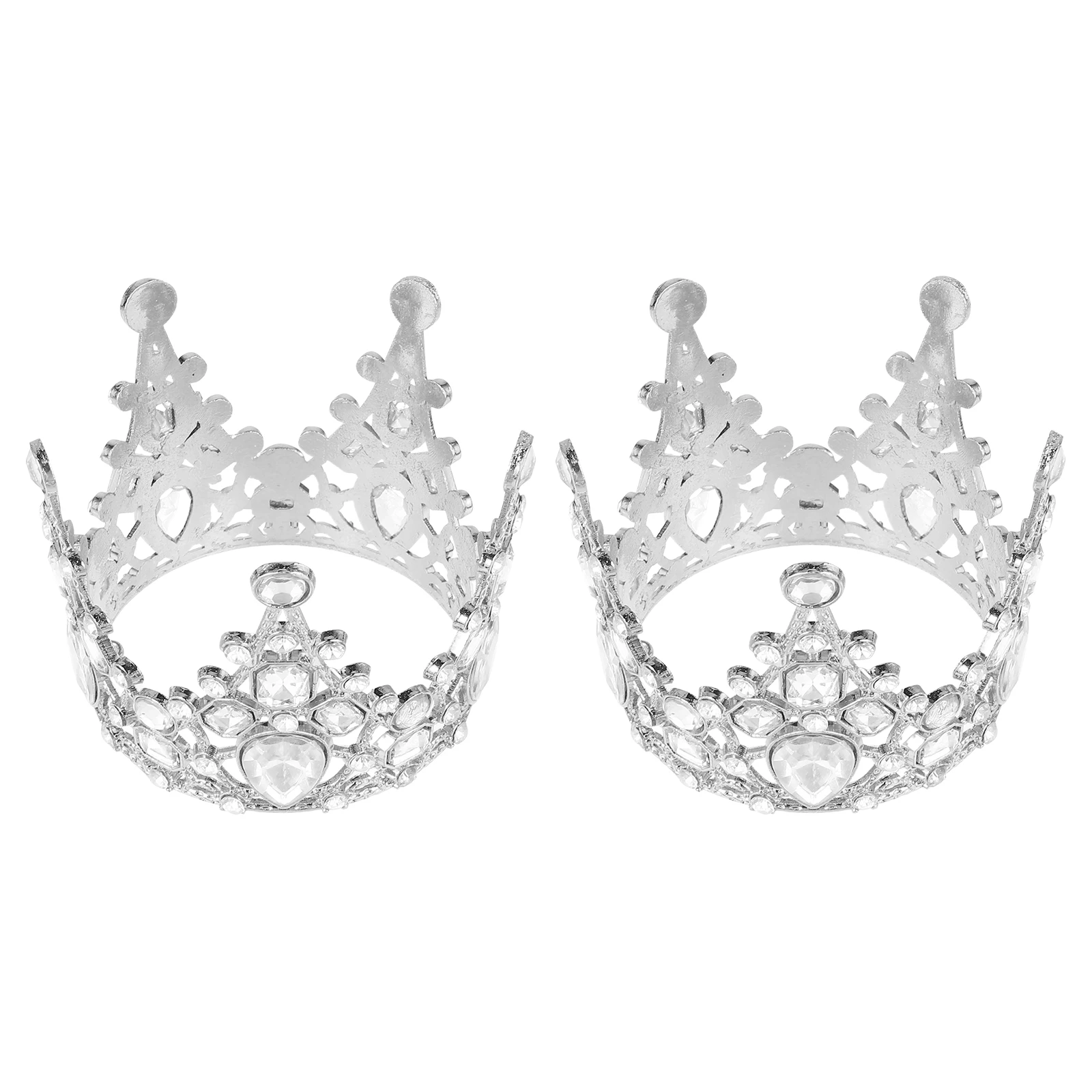 

2pcs Crown Crown Topper Vintage Kids Cake Metal Topper Baby Shower Decorations Party Supplies Cake Decorations