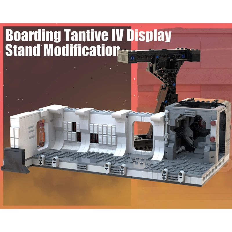 NEW 1019PCS MOC Space Battle Boarding Tantive Iv Display Stand Model DIY Creative Assembly Bricks Home Decor Birthday Gift Ideas