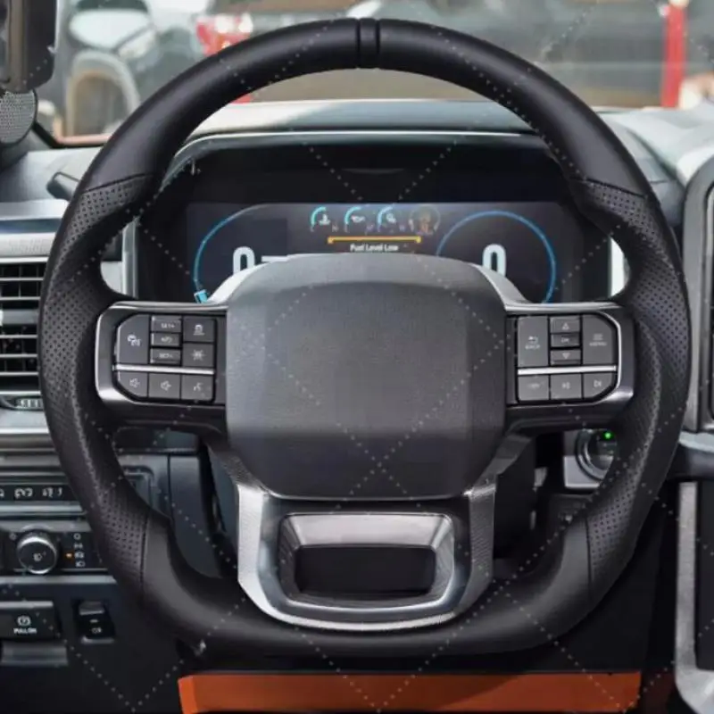 

Quality Car Full Leather Perforated Steering Wheel Without Heating For Ford F-150 Raptor 2021-2024 Low Price Car Accessories