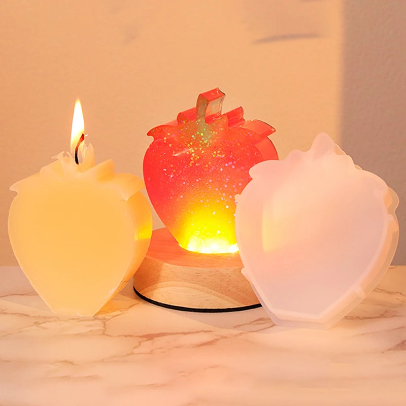 Fruit Shape Candle Molds Apple Pear Strawberry Shaped Silicone Mold Resin Plaster Candle Soap Molds Wax Making Home Decoration