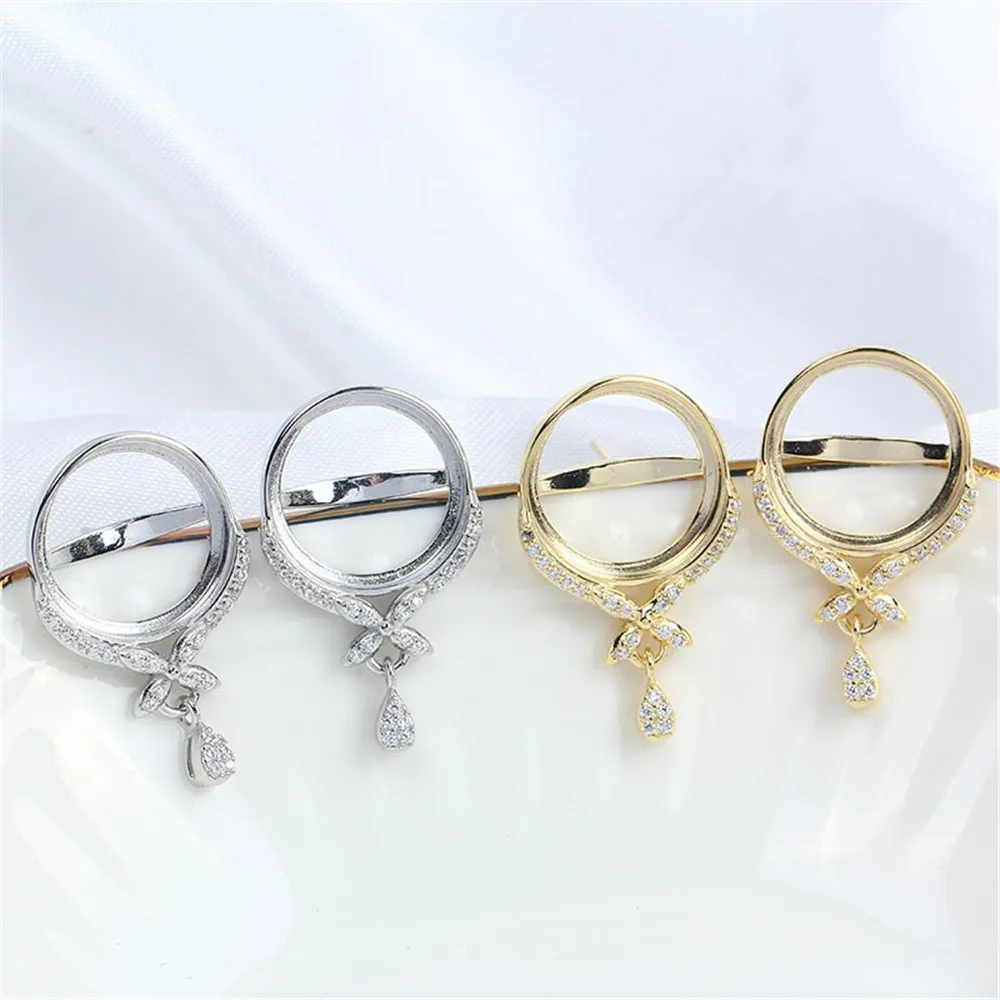 S925 Sterling Silver Pearl Earring Settings DIY Jewelry Making Supplies Blank Earring Posts for Handcrafted Accessories No Pearl