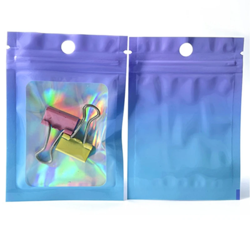 Laser Clear Pouch Self-Sealing Plastic Bag Package For Small Business Jewelry Display Gift Packaging Storage Supplies Wholesale