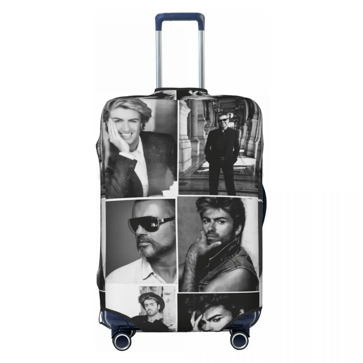 George Michael British Singer Suitcase Cover Travel Protector Flight Fun Luggage Accesories