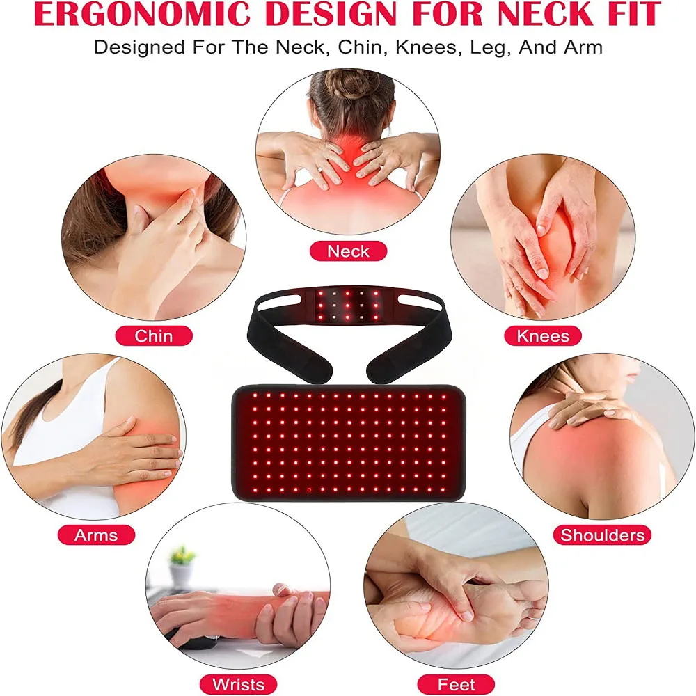 الذقن الخامس خط يصل حزام الرفع الأحمر LED الفوتون العلاج EMS شد الوجه التخسيس مُدلك بالاهتزاز مزدوجة الذقن المخفض