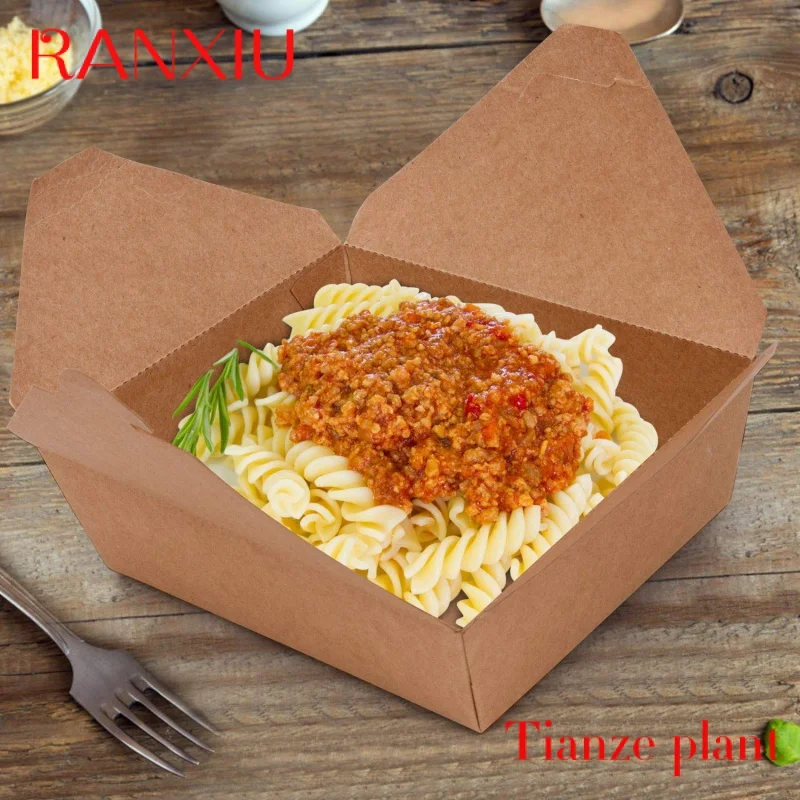 Custom Disposable food packing container biodegradable paper lunch meal bowl party craft paper salad burger box