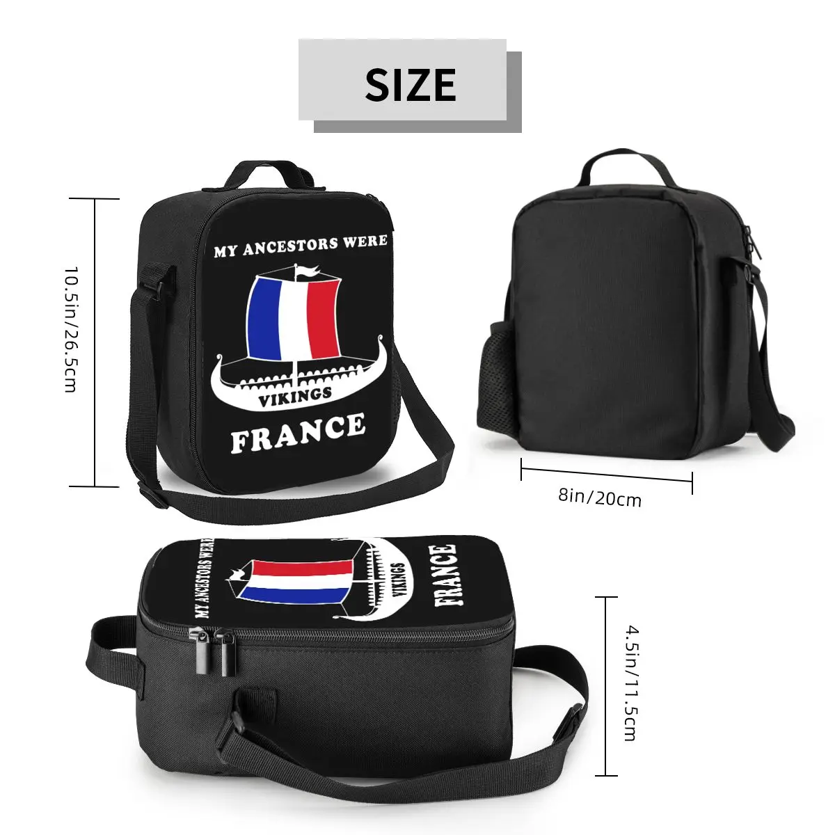 My Ancestors Were Vikings France Insulated Lunch Bag for Women French Flag Cooler Thermal Bento Box Beach Camping Travel