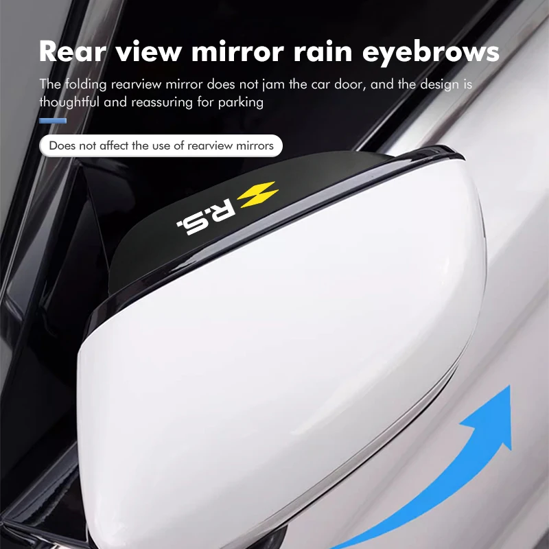 2pcs Car Universal Rearview Mirror Rain Eyebrow Shade Cover For Renaul RS Sport Megane 3 4 2 Clio 5 Line Sandero Scenic Logan