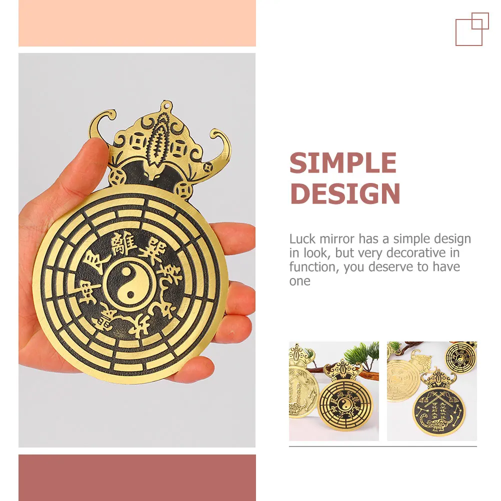 

Diagrams Mirror Bagua Crafts Home Decor Temple Wall Decoration Gift for Friends Family Red Round Large Size Good