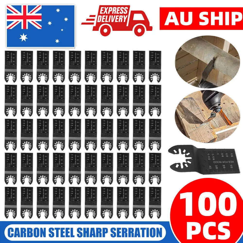 100Pcs Oscillating Multi Tool Saw Blades 34mm For Fein Makita Bosch Wood Metal AU