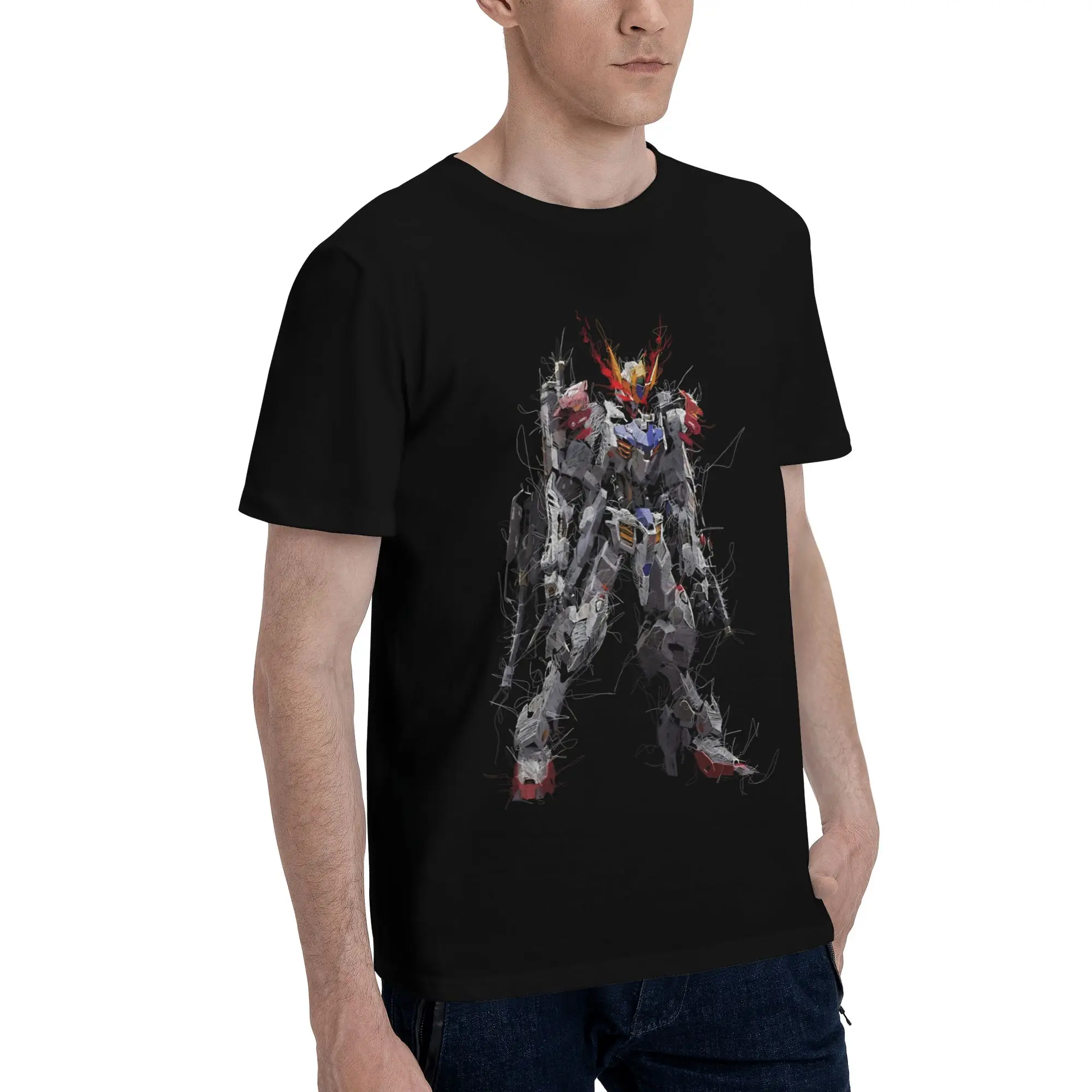 Barbatos Lupus iron Blooded Orphans Funny 100% Cotton T-Shirt Bandai Gundam Tops Tees For Men