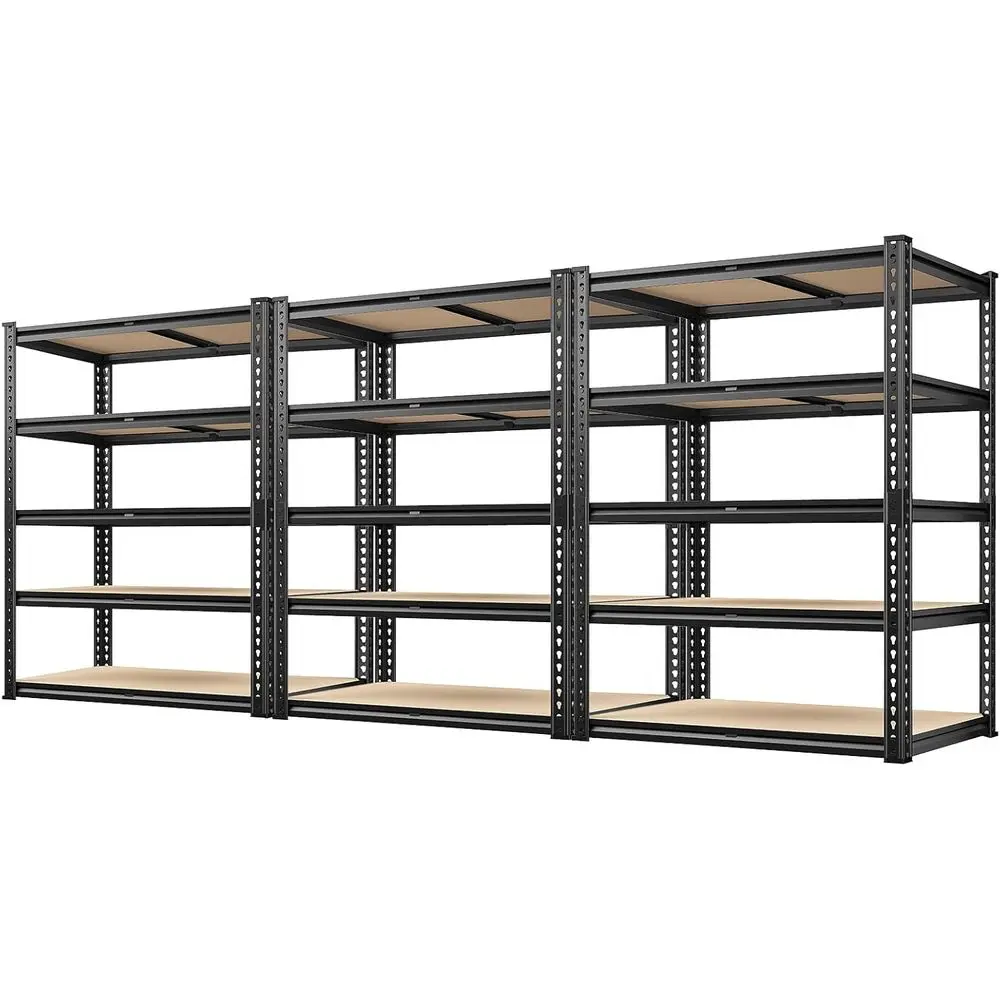 

72 Heavy-Duty 5-Tier Metal Storage Shelves, 2000 lbs Capacity, Garage/Warehouse/Pantry, 3 Pack