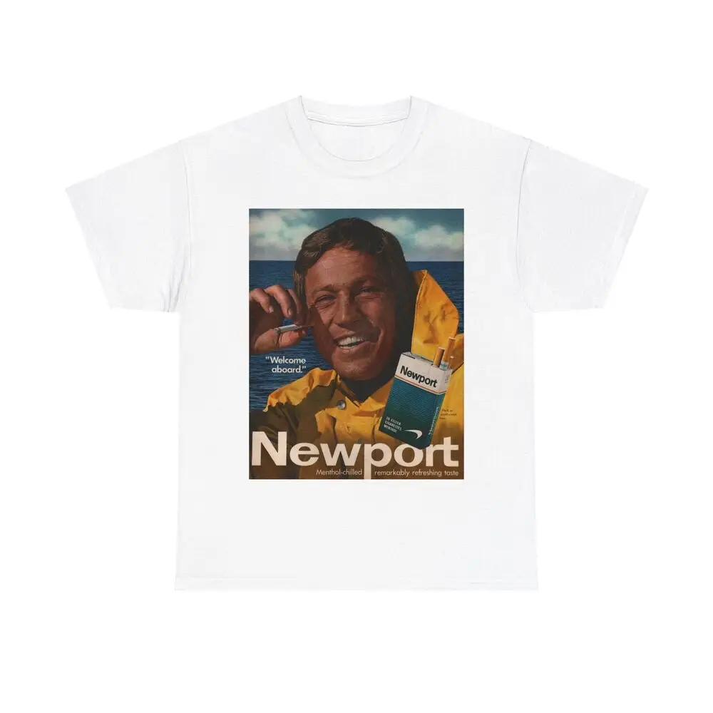 Newport เสื้อยืดผ้าฝ้ายขนาดใหญ่สำหรับทุกเพศ, เสื้อยืดลายกะลาสีเรือแนววินเทจ