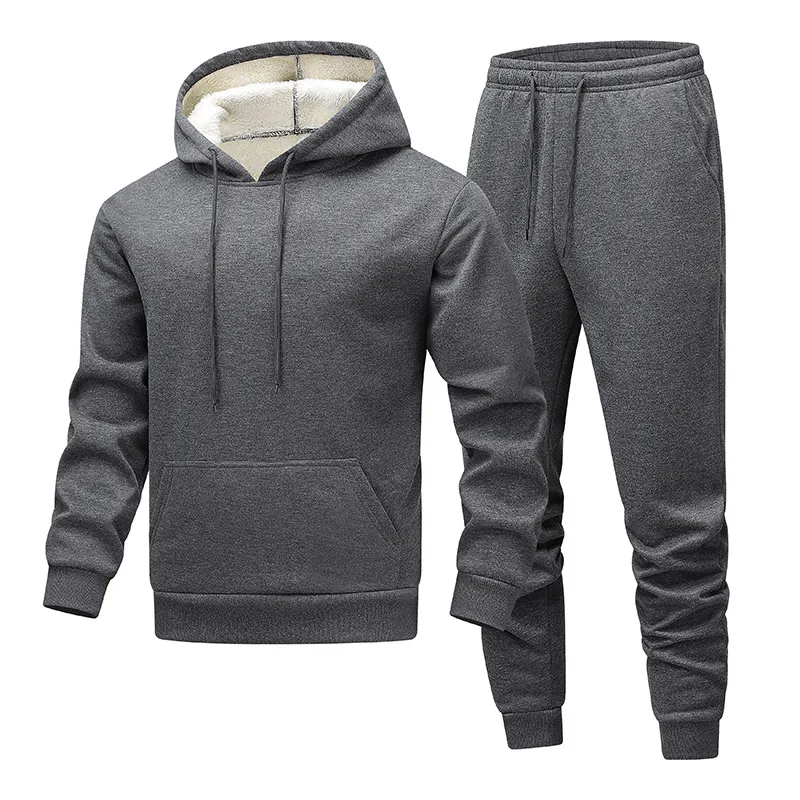 2026 Spring Fleece Men Running Sets Lightweight Breathable Thicken Tracksuit Pants Matching Top Jogging Golf Training Sessions