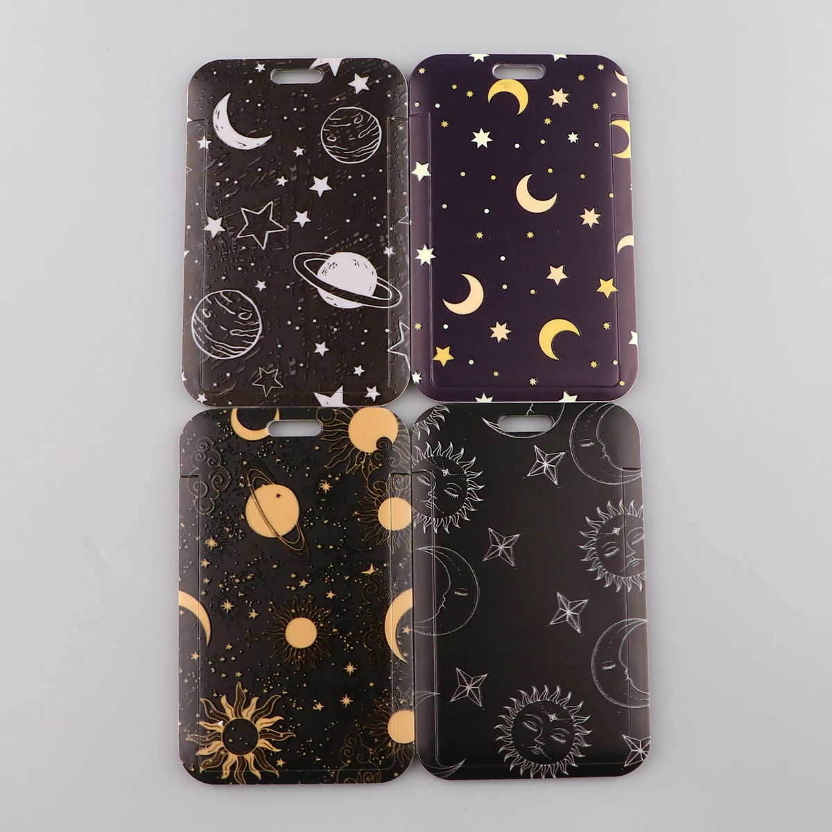 Rannackte R2912 Planet Moon Sun Stars cordino porta carte di credito porta carte di credito Badge uomo donna Travel Bank Bus porta biglietti da visita Badge