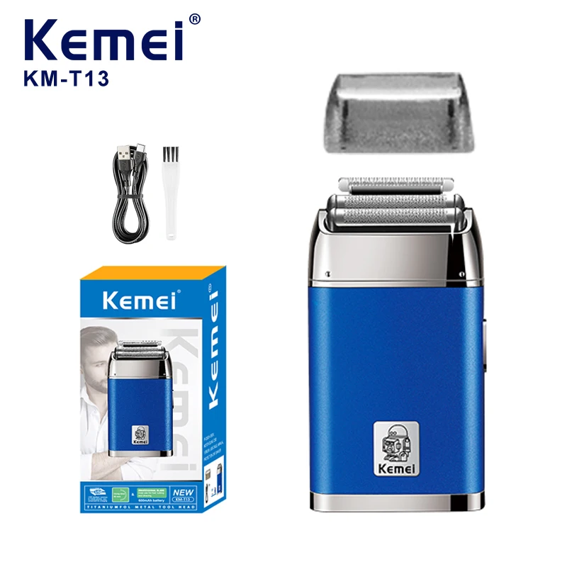 

Kemei T13 Электрическая бритва с фольгой Профессиональный станок для бритья Type-C Бритва для лица Бакенбарды Триммер для бороды Бритва для лысины для мужчин