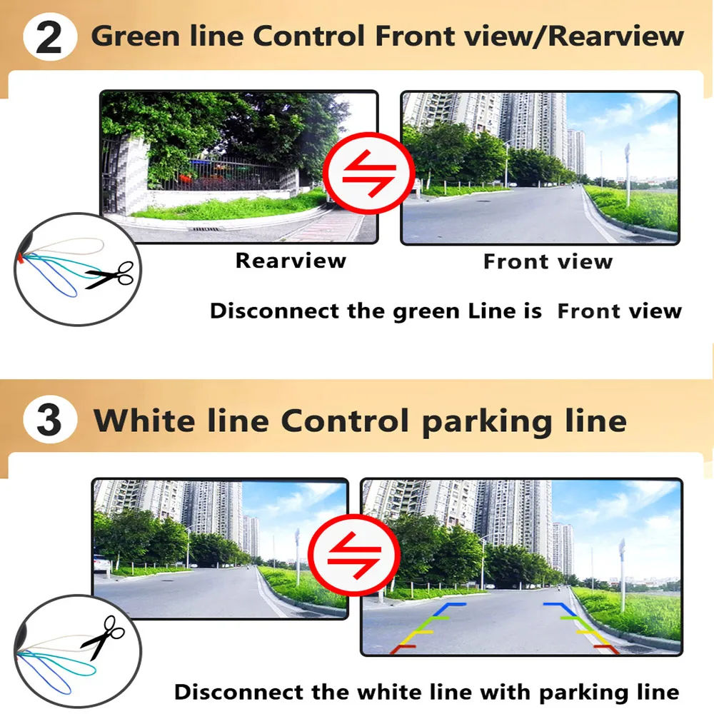 180 Degree Starlight Night Vision CCD Fisheye Lens Car Reverse Backup Rear View Camera For Vehicle Monitor Android DVD