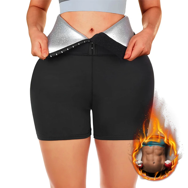 Thermal Shorts for Sports Women High Waist Sauna Pants Heat Trapping Shapewear Sweat Body Shaper Trainer Workout Fat Burner Faja