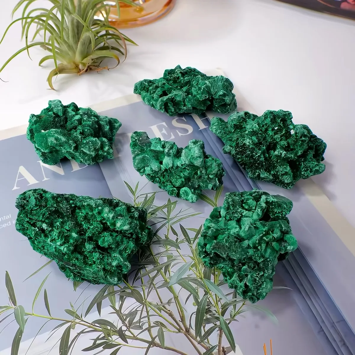 50g/100g Natural Malachite Crystal Rock Mineral Specimen Home Decoration Crystal, Decorative Crafts, Home Decoration