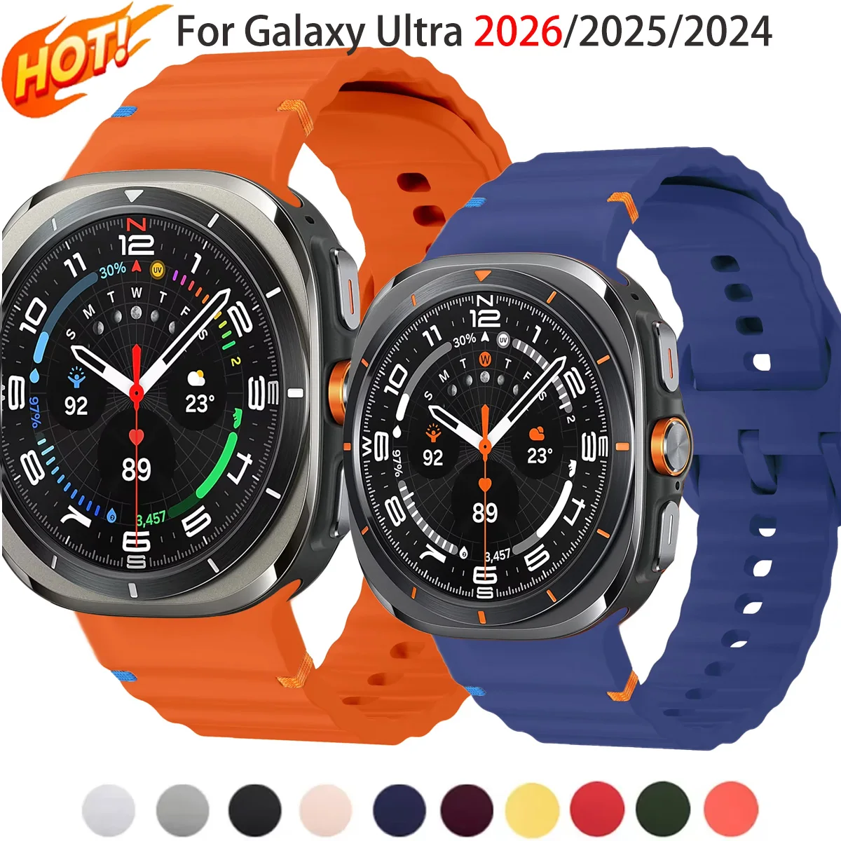 Silikonarmband für Samsung Galaxy Watch Ultra 2 47mm Armband Correa für Galaxy Watch Ultra 2026/2025/2024 Gewebtes Sportarmband