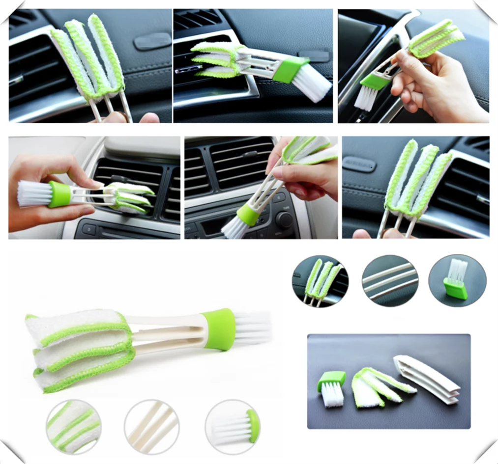 Car Cleaning Brush Air Conditioner Vent Cleaner Detailing Dust Removal Blinds Duster Outlet Brush for Hyundai car