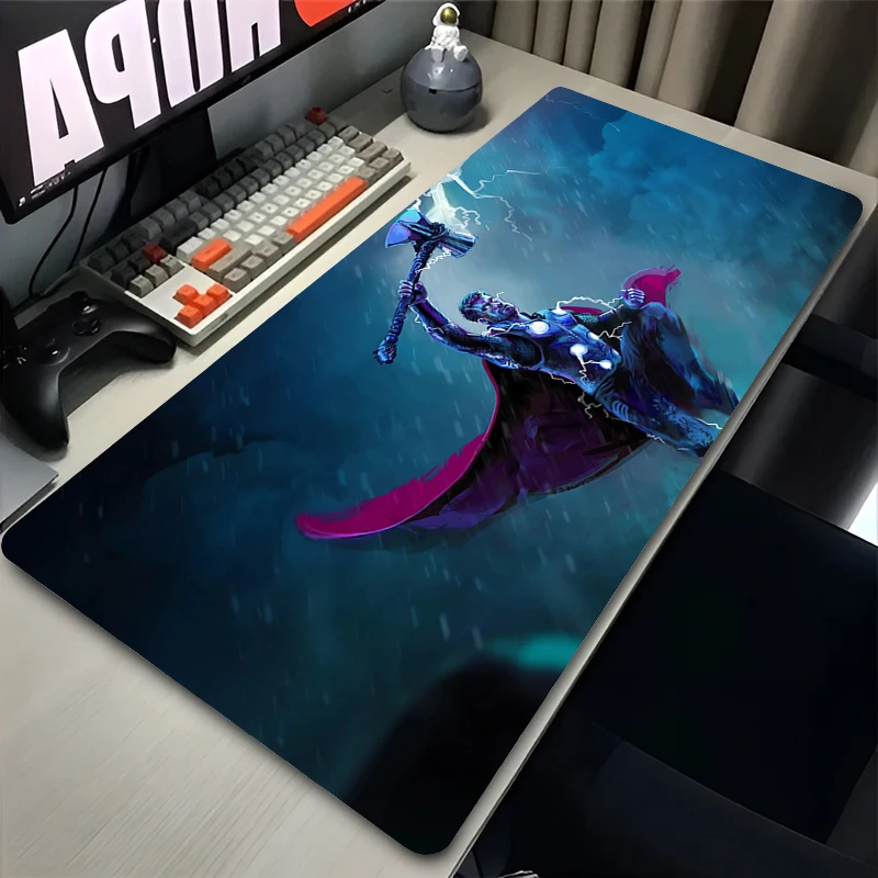 Alfombrilla de ratón Marvel Thor God HD, alfombrilla de ratón para juegos, portátil, accesorios de escritorio de oficina, teclado grande para juegos de ordenador, alfombrilla antideslizante