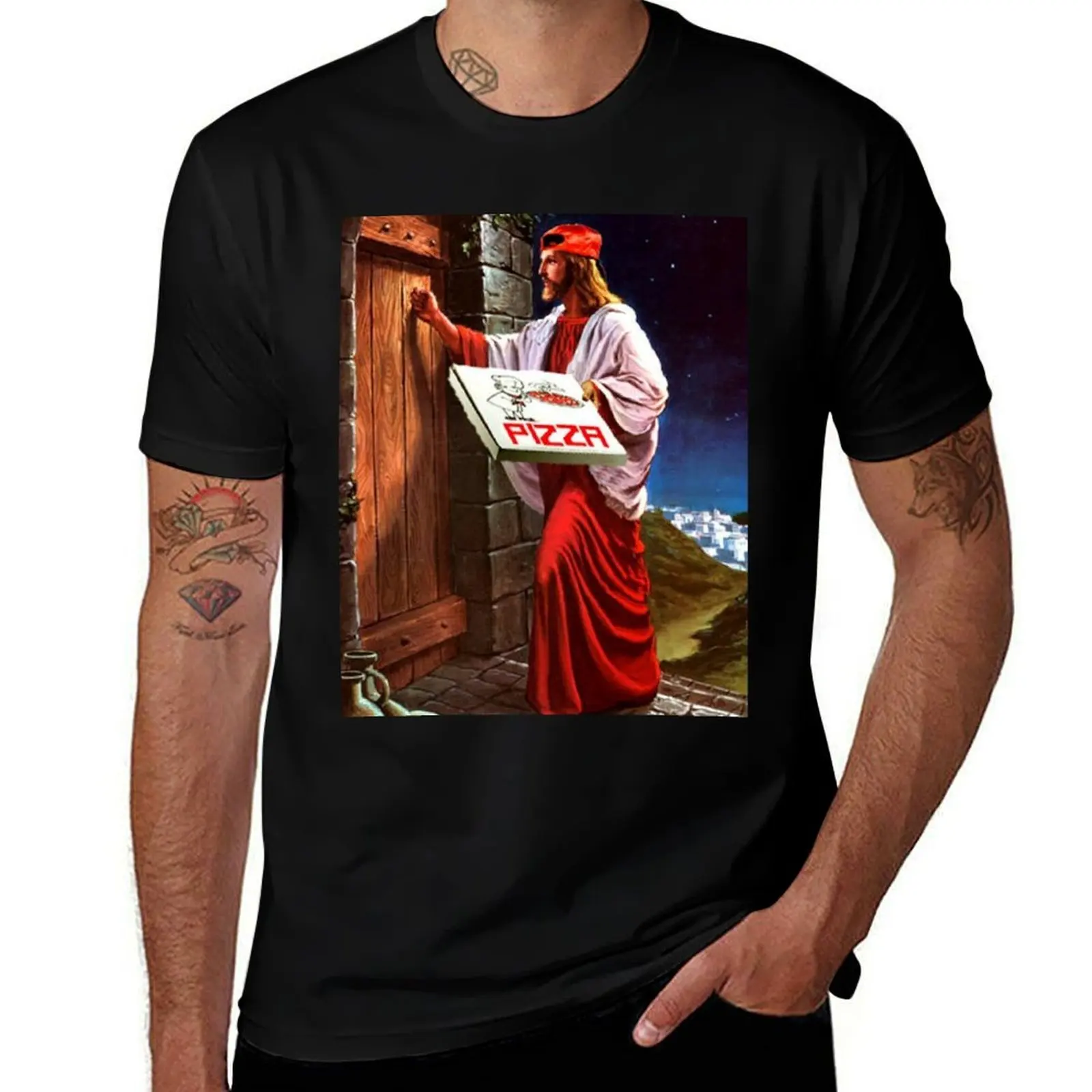 

Jesus pizza man T-Shirt man t shirts for men casual t shirt men 100% cotton luxury brand T-Shirt