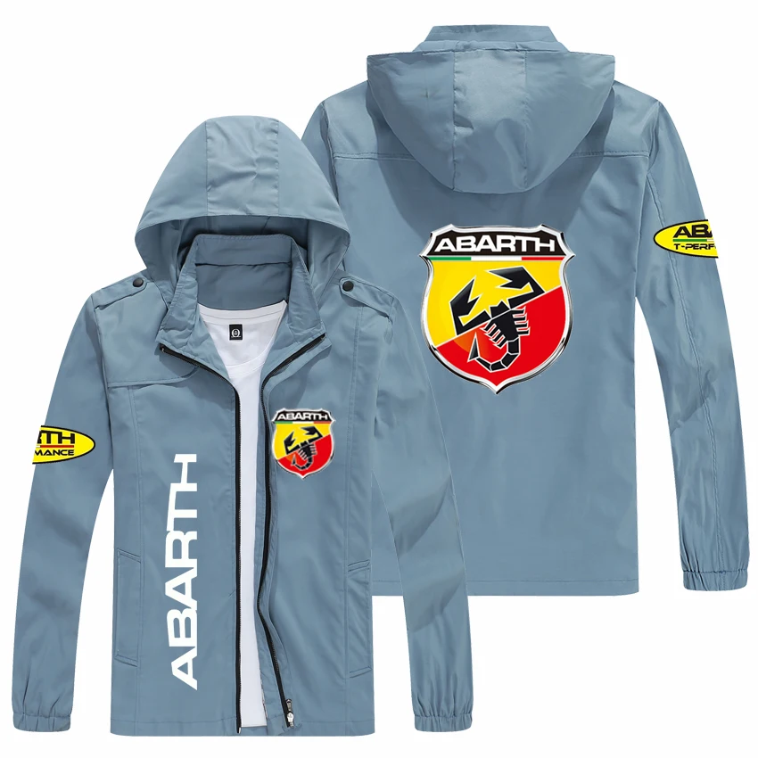 2023 NEW Spring and autumn men's ABARTH logo Hooded Jacket popular print casual fashion loose rider jacket men's street Basebal