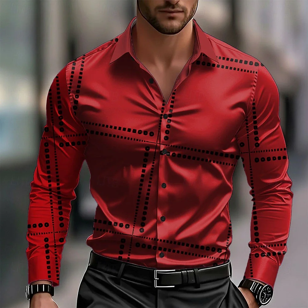 Men's Casual Shirt Series Red White Black New Designer Casual Wear Soft Comfortable Fashion Autumn And Winter 3d Printed