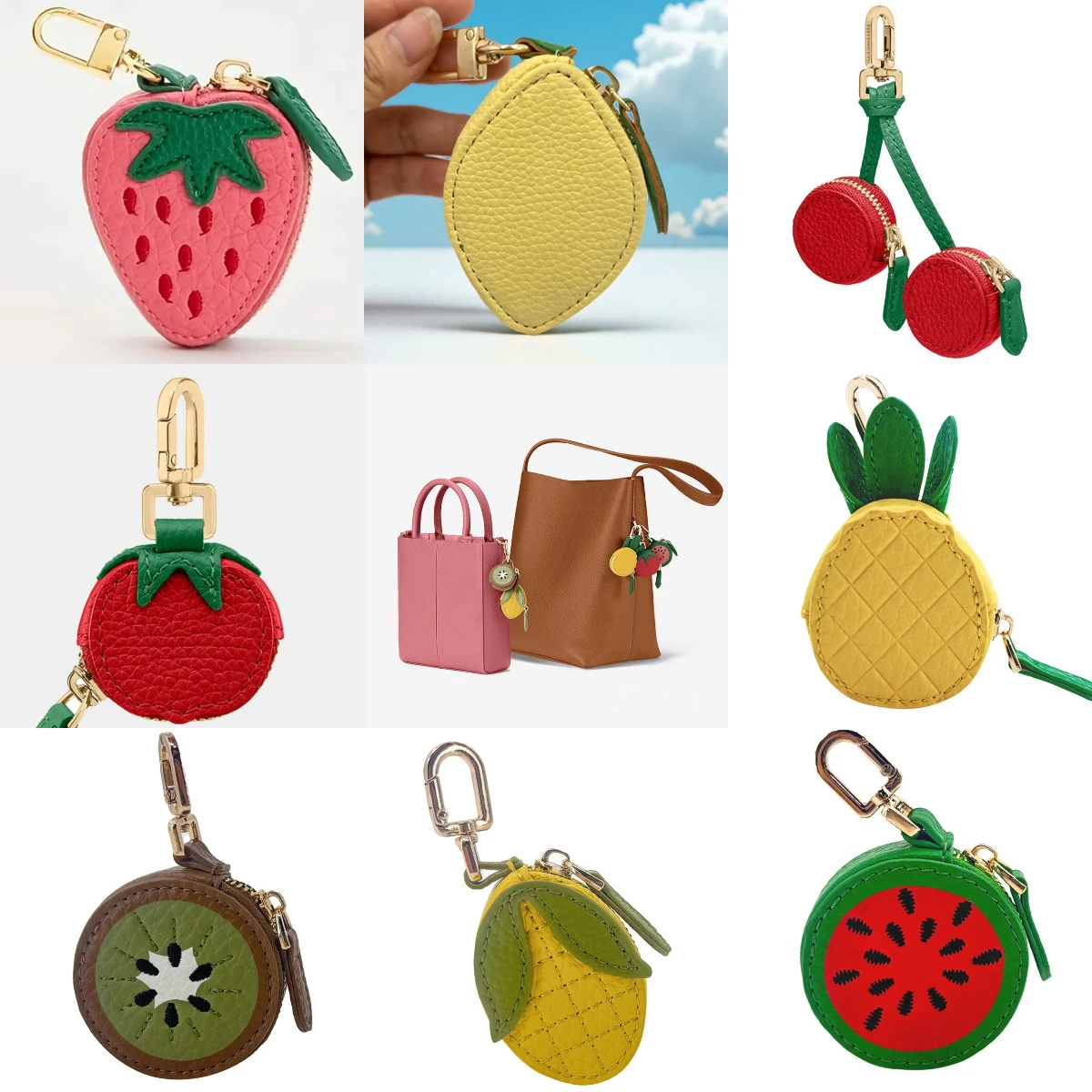 

Women Wallet Bag Pendant Key Chain Coin Purse Mini Pouch Strawberry Women's Purse Bag Charms Fashion Cute Gifts For Girls