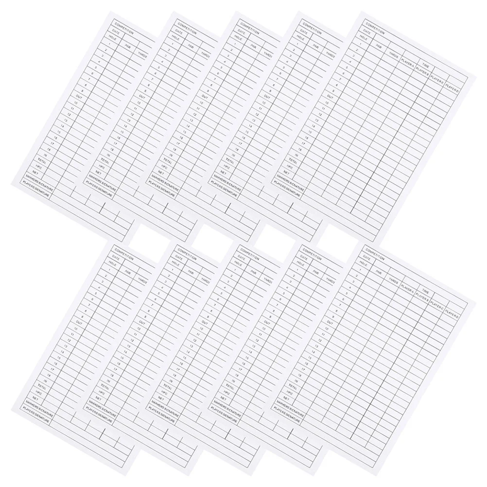 30 Pcs Golf Scorecard Coated Paper Cards Golfs Balls Sports Record Tool Scorecards Player Tools