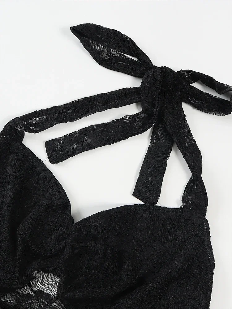 2025 Primavera y novedad de verano, camiseta de encaje ajustada Sexy sin mangas estilo Y2K para mujer, Top con chaleco de Color sólido con lazo de encaje