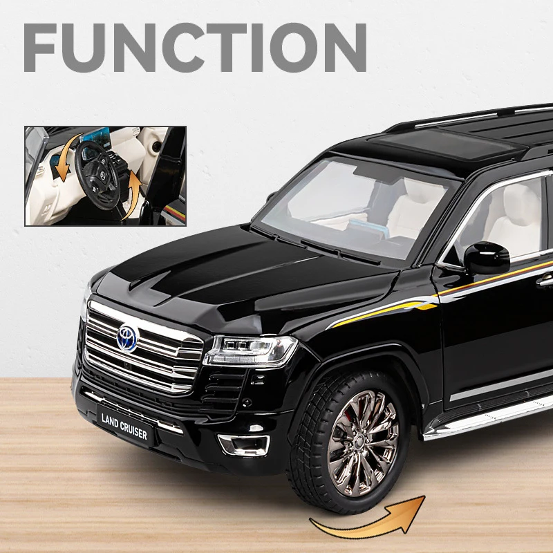 1/18 Toyota Land Cruiser LC300 SUV Alloy Model Car Toy Diecasts Metal Casting Sound and Light Car Toys For Children Vehicle